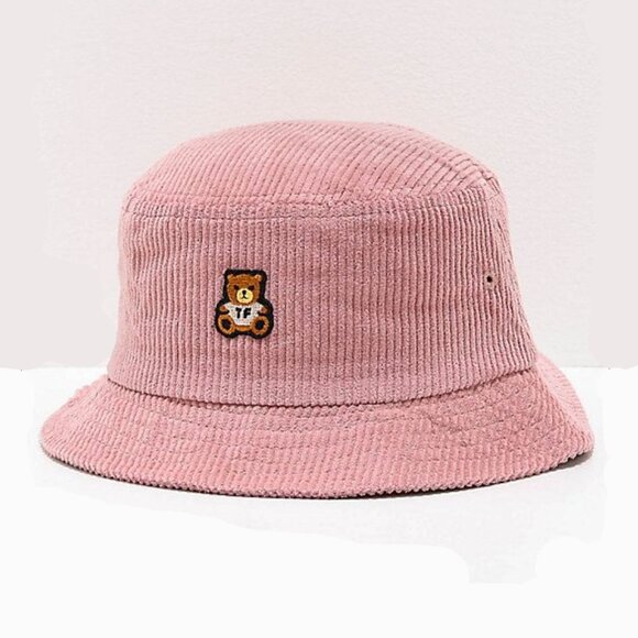 BNWT Teddy Fresh Pink Corduroy Bucket Hat, O/S